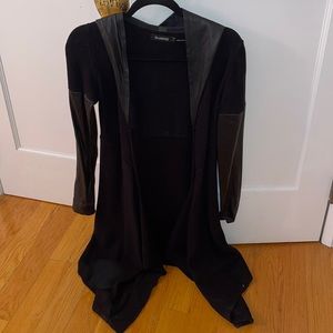 Blank NYC long sweater cardigan with leather xs